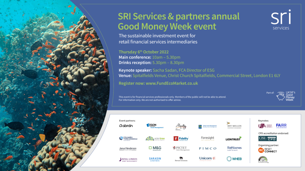 SRI Services and Partners annual Good Money Week event 2022