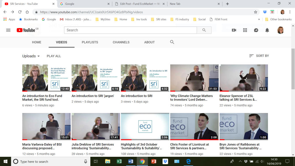 Three new videos now live – Introducing Fund EcoMarket, SRI & SRI Jargon