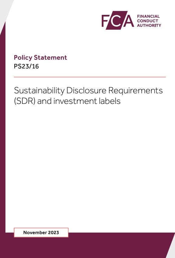 FCA Sustainability Disclosure and Labelling Regime published