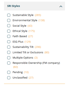 Changes made to Fund EcoMarket SRI Styles classification